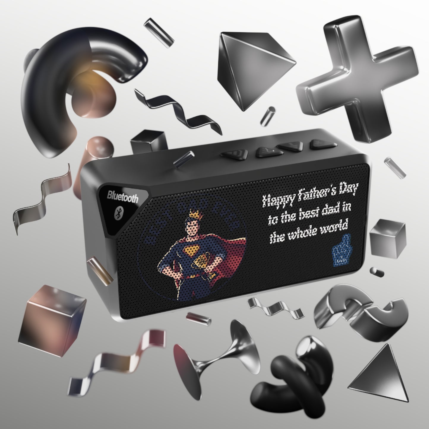 Bluetooth Speaker — "Happy Father's Day to the best dad in the whole world" Superhero Design