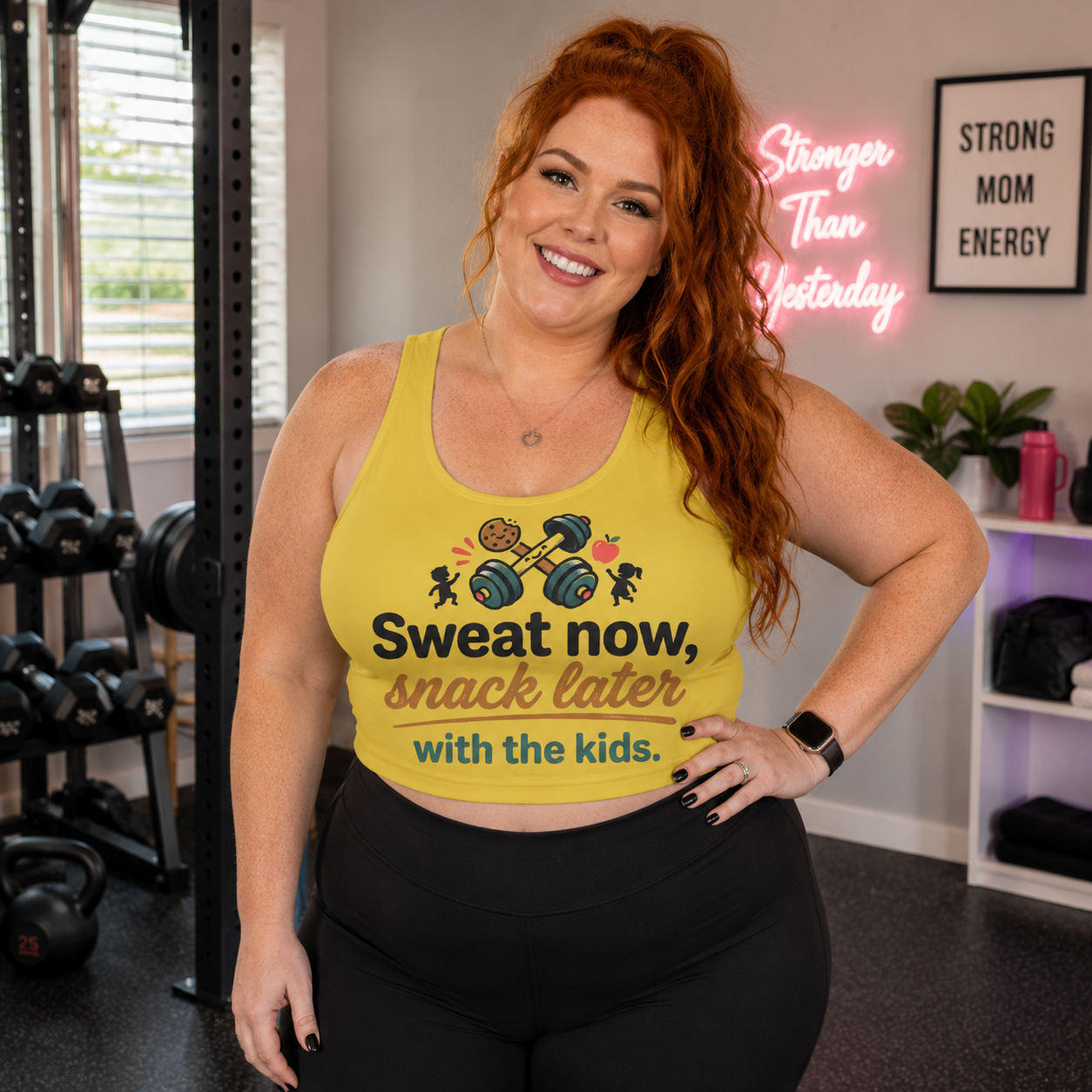 Sweat Now Snack Later Sports Bra — Funny Mom Fitness Crop Top
