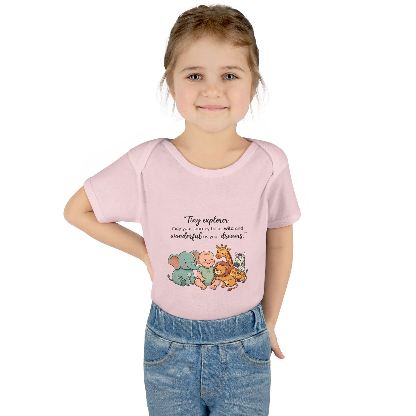 Baby Bodysuit — "Tiny Explorer" Cute Animal Nursery Onesie