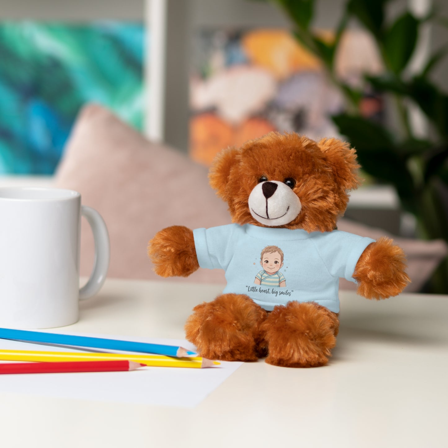 Baby Boy Stuffies with 'Little loved, big smile' Tee
