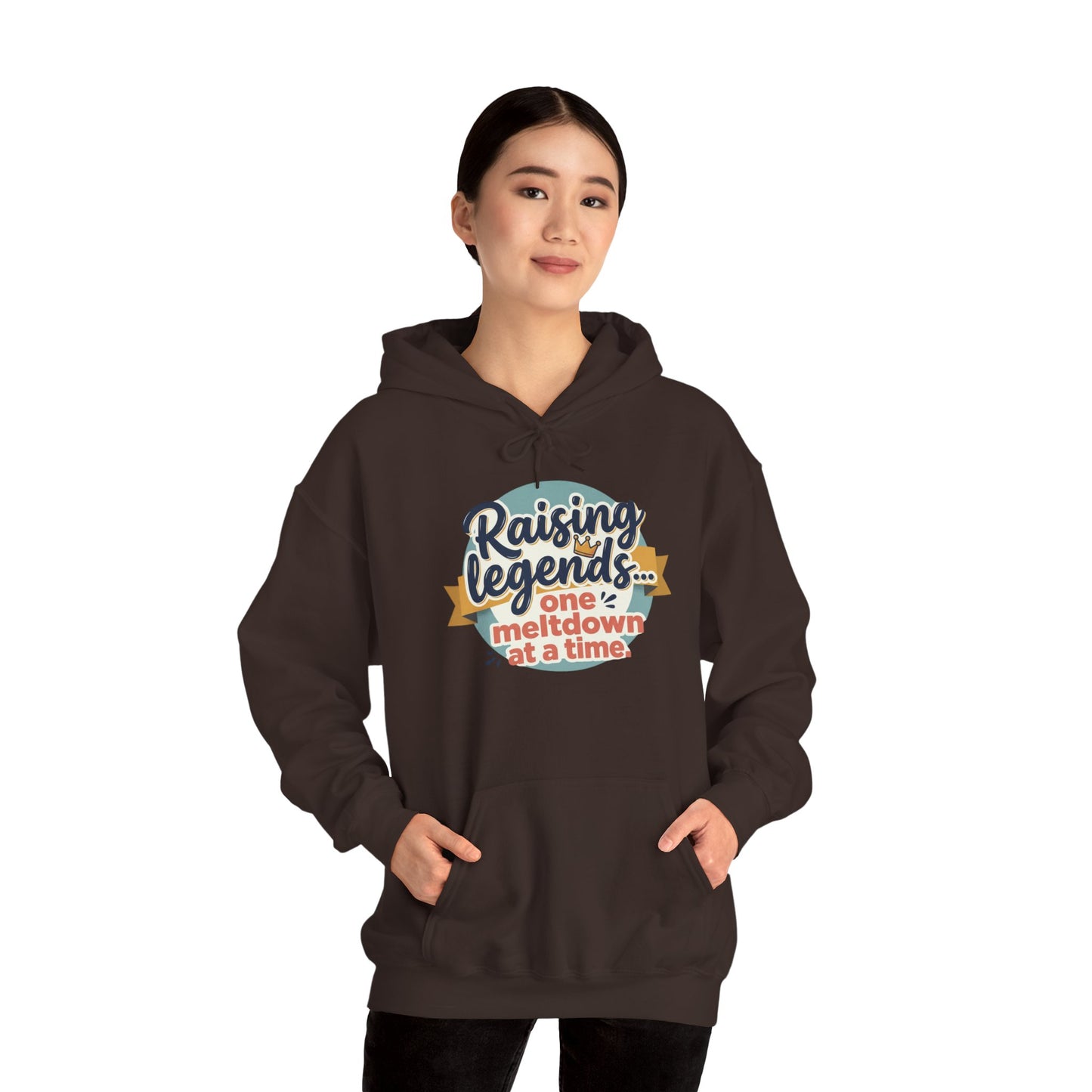Hoodie — "Raising Legends... one meltdown at a time" Retro Parenthood Sweatshirt