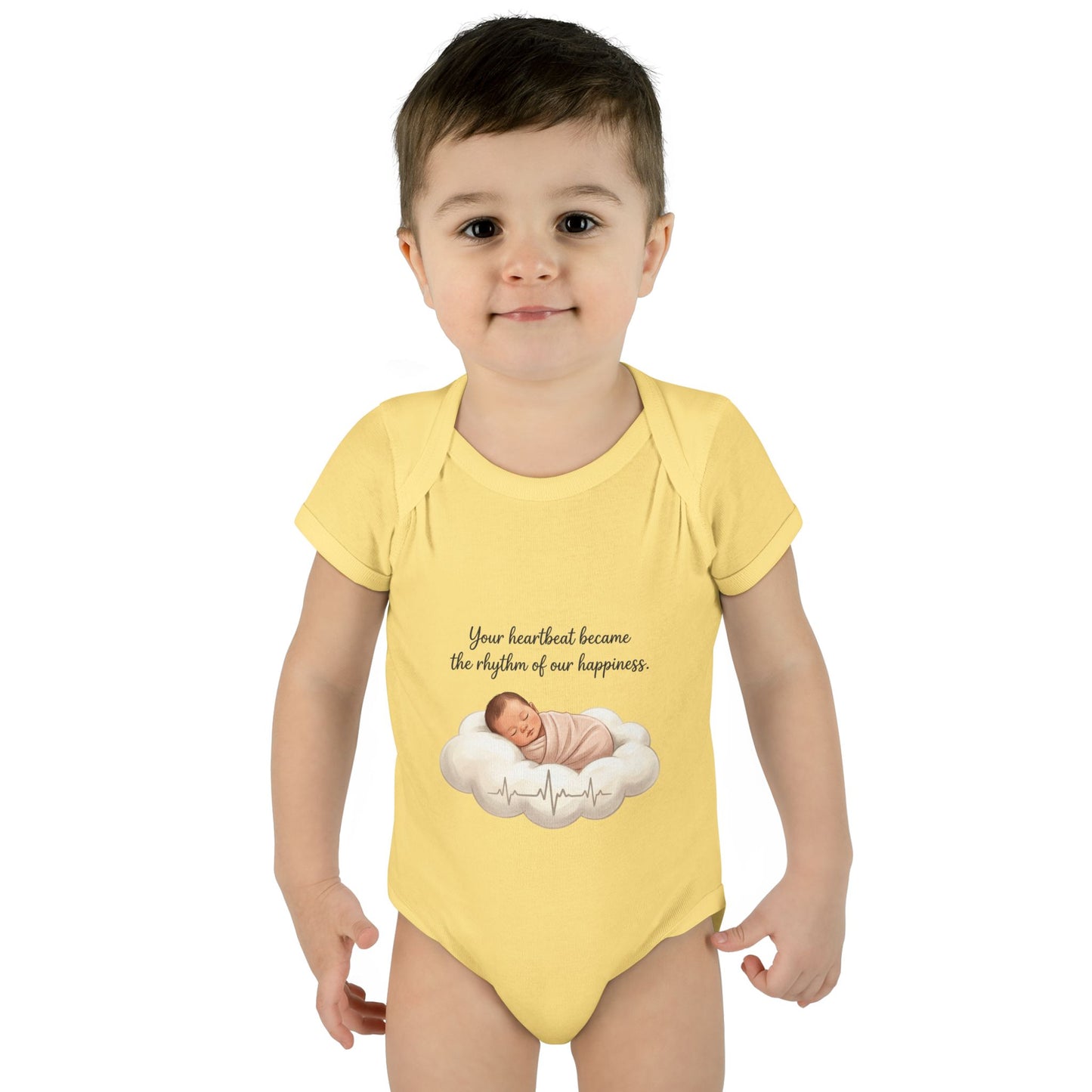 Infant Bodysuit — "Your heartbeat became the rhythm of our happiness" Newborn Baby Gift