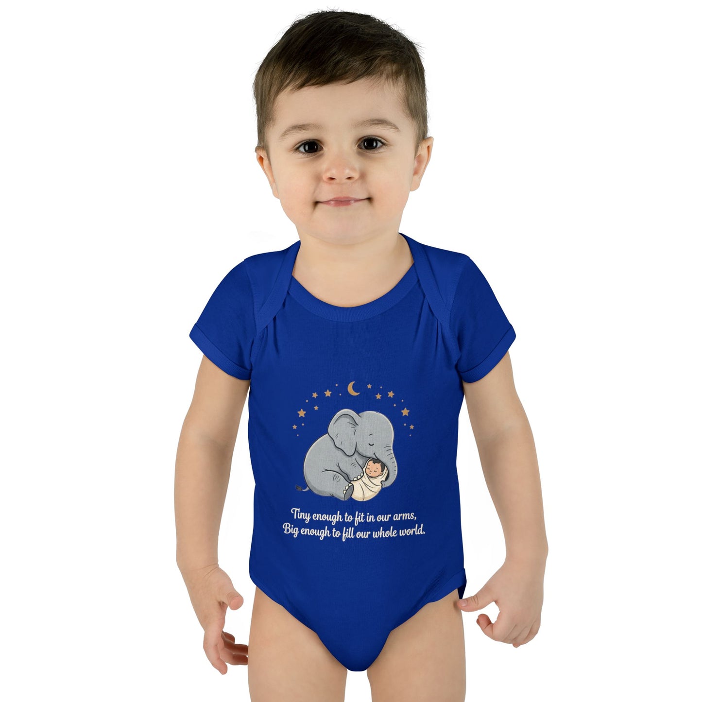Elephant & Baby Nighttime Infant Bodysuit — Cute Nursery Sleepwear