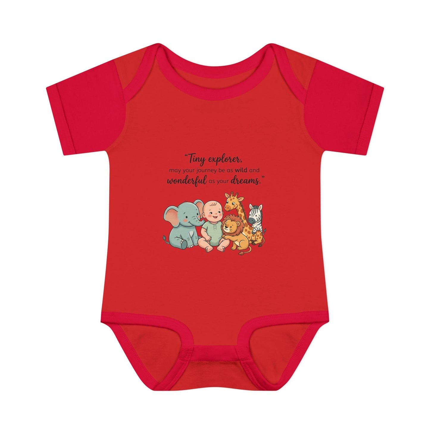 Baby Bodysuit — "Tiny Explorer" Cute Animal Nursery Onesie