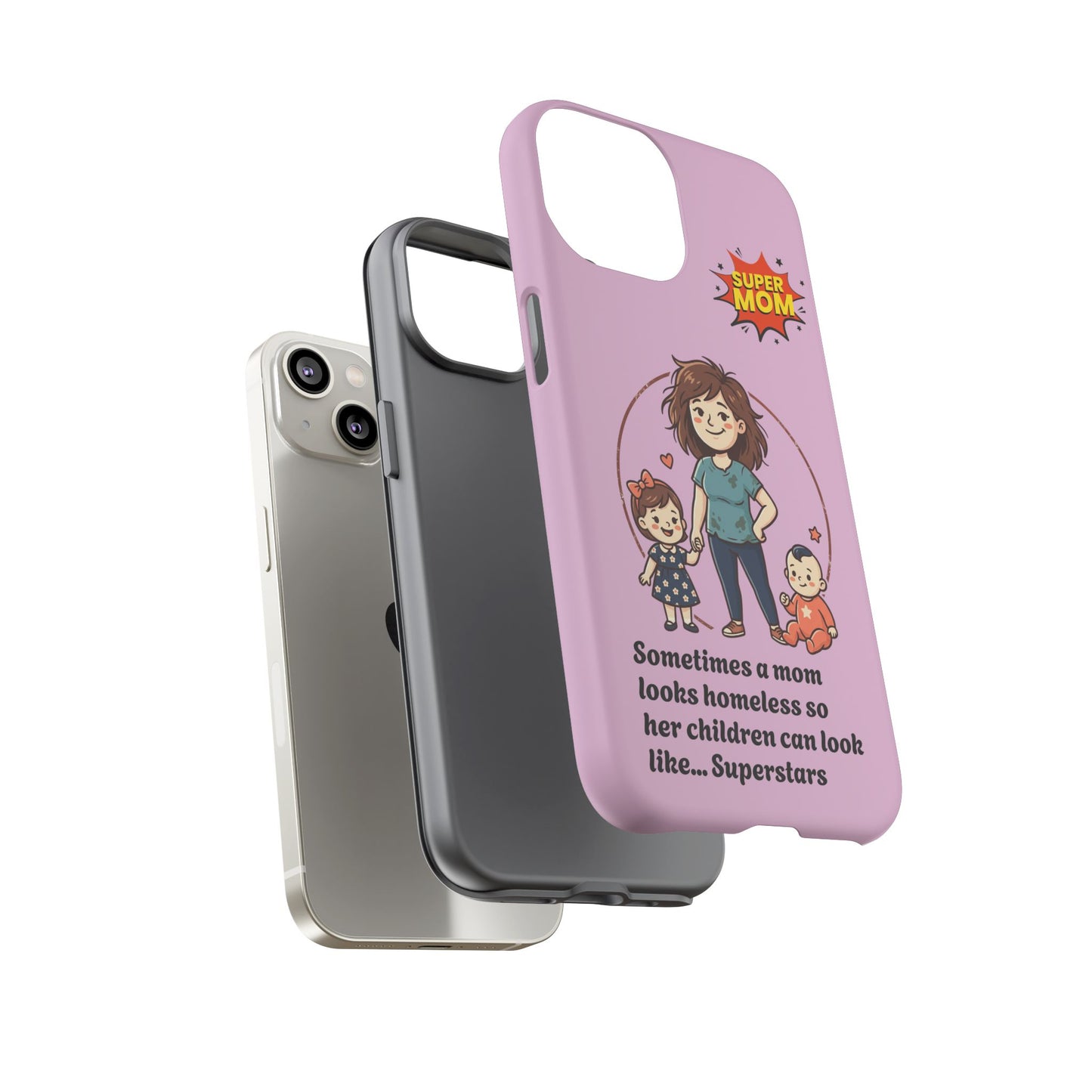 Super Mom Phone Case | Pink Phone Case, Mom Quote