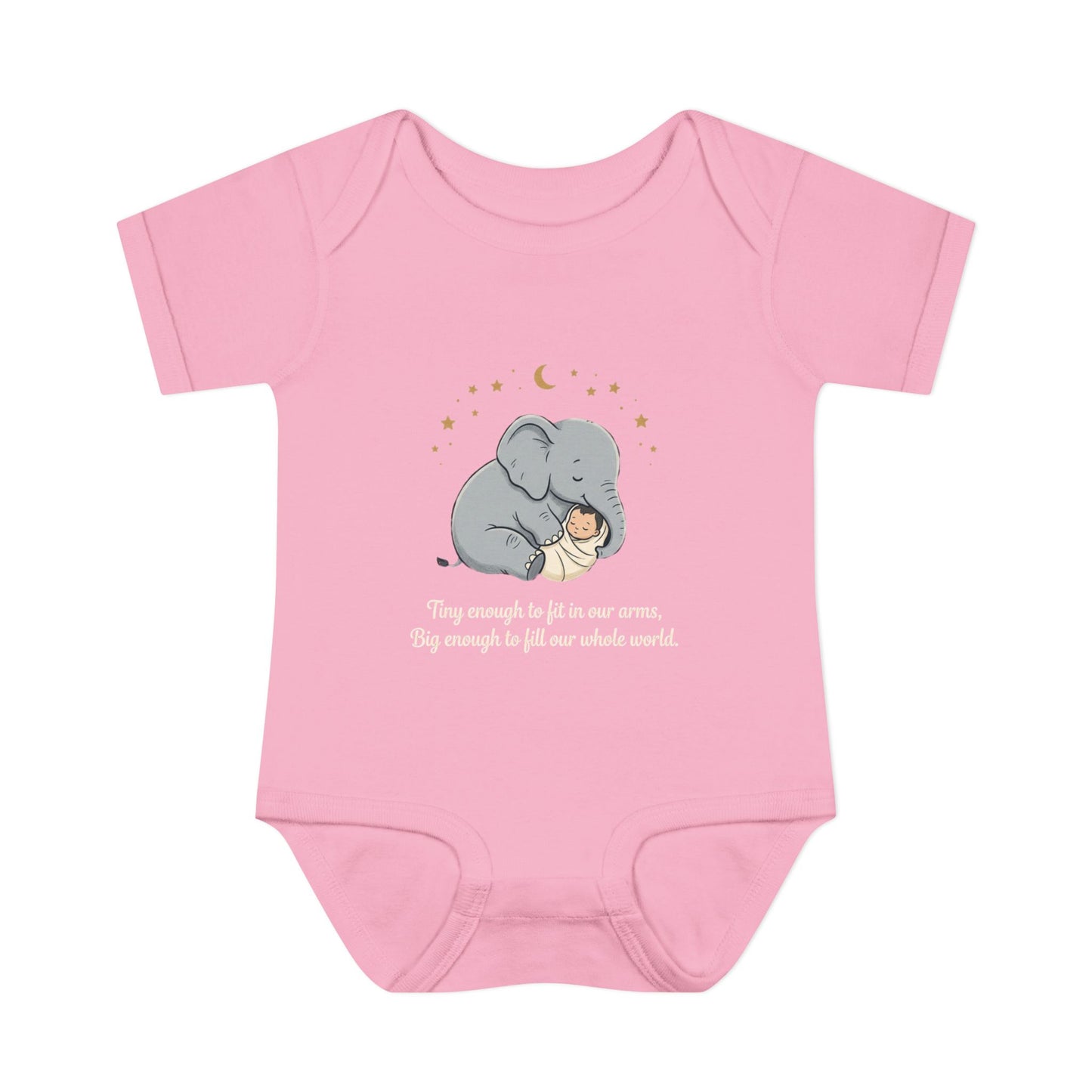 Elephant & Baby Nighttime Infant Bodysuit — Cute Nursery Sleepwear