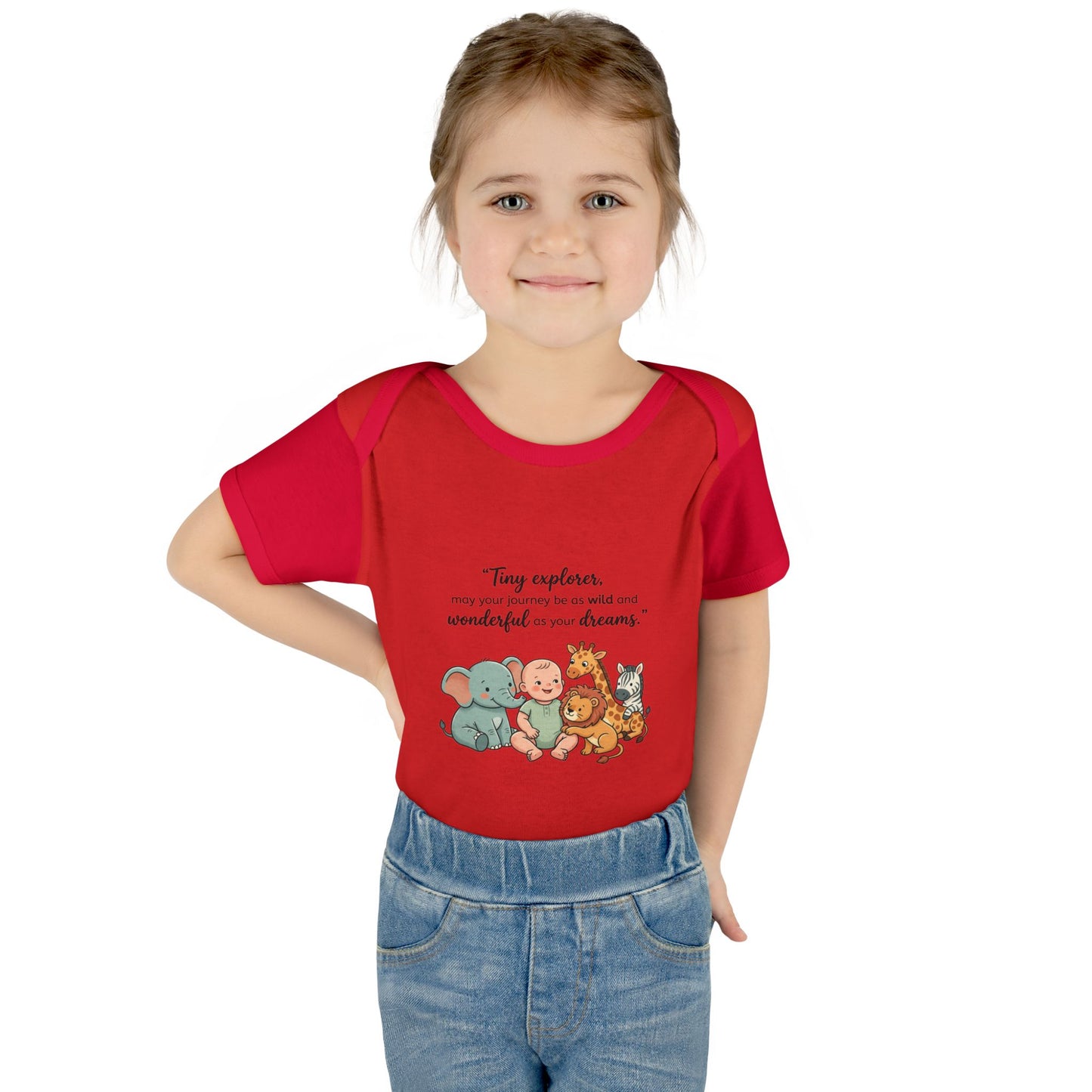 Baby Bodysuit — "Tiny Explorer" Cute Animal Nursery Onesie