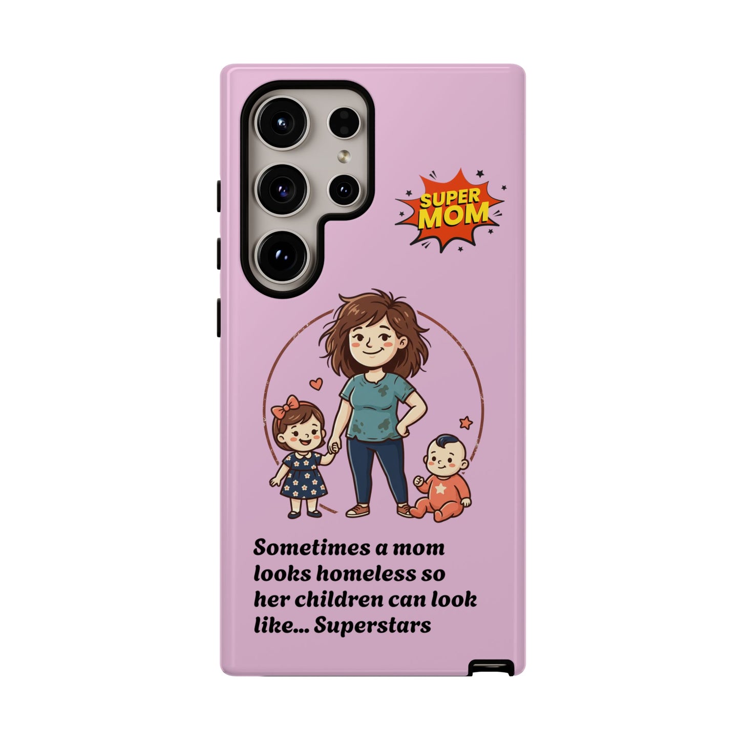 Super Mom Phone Case | Pink Phone Case, Mom Quote