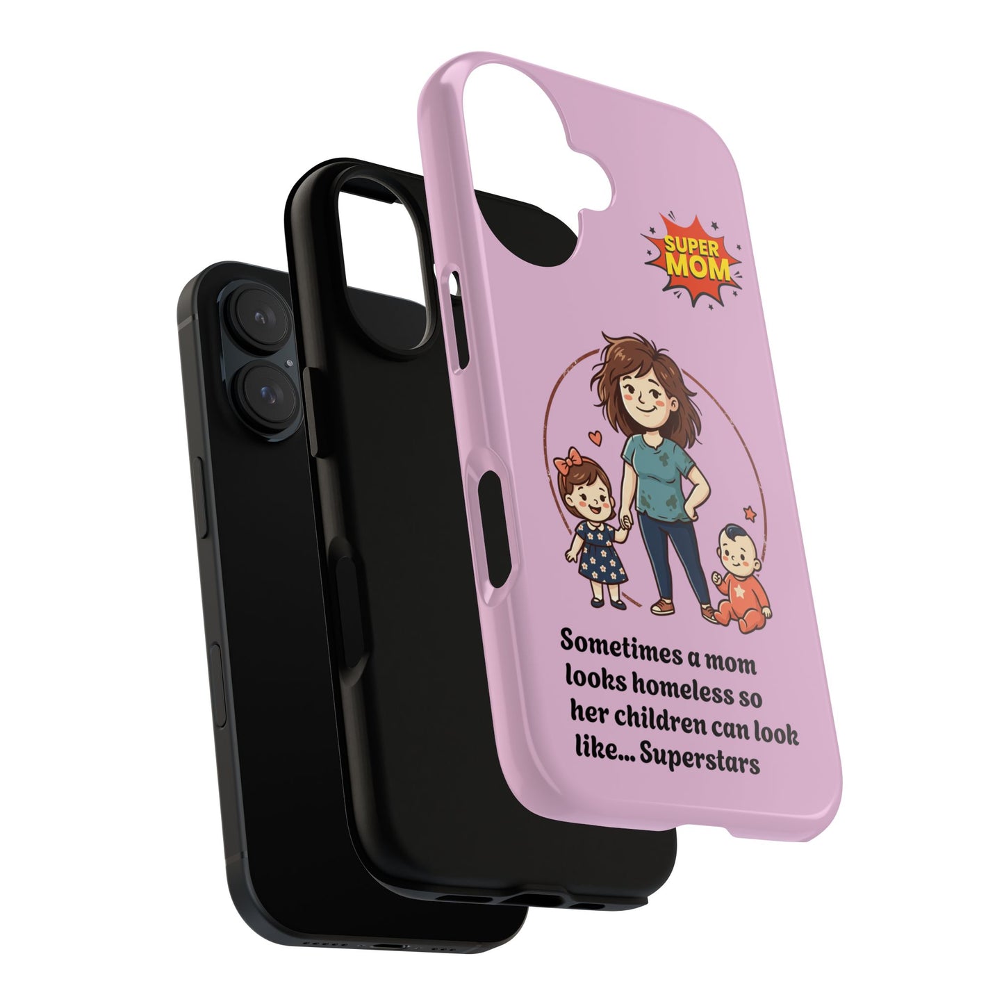 Super Mom Phone Case | Pink Phone Case, Mom Quote