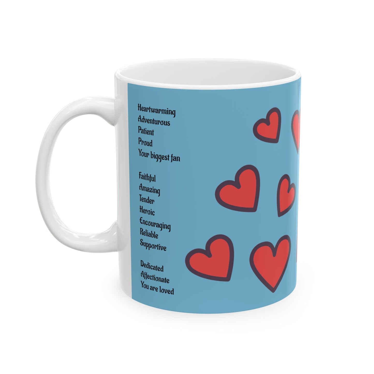 Best Dad Ever Ceramic Mug — Heart Pattern 11oz & 15oz Gift for Father’s Day