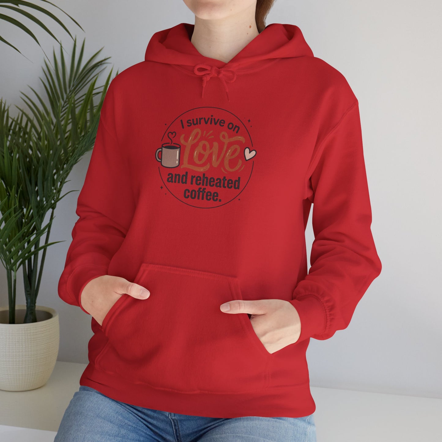 I Survive on Love and Reheated Coffee Hoodie