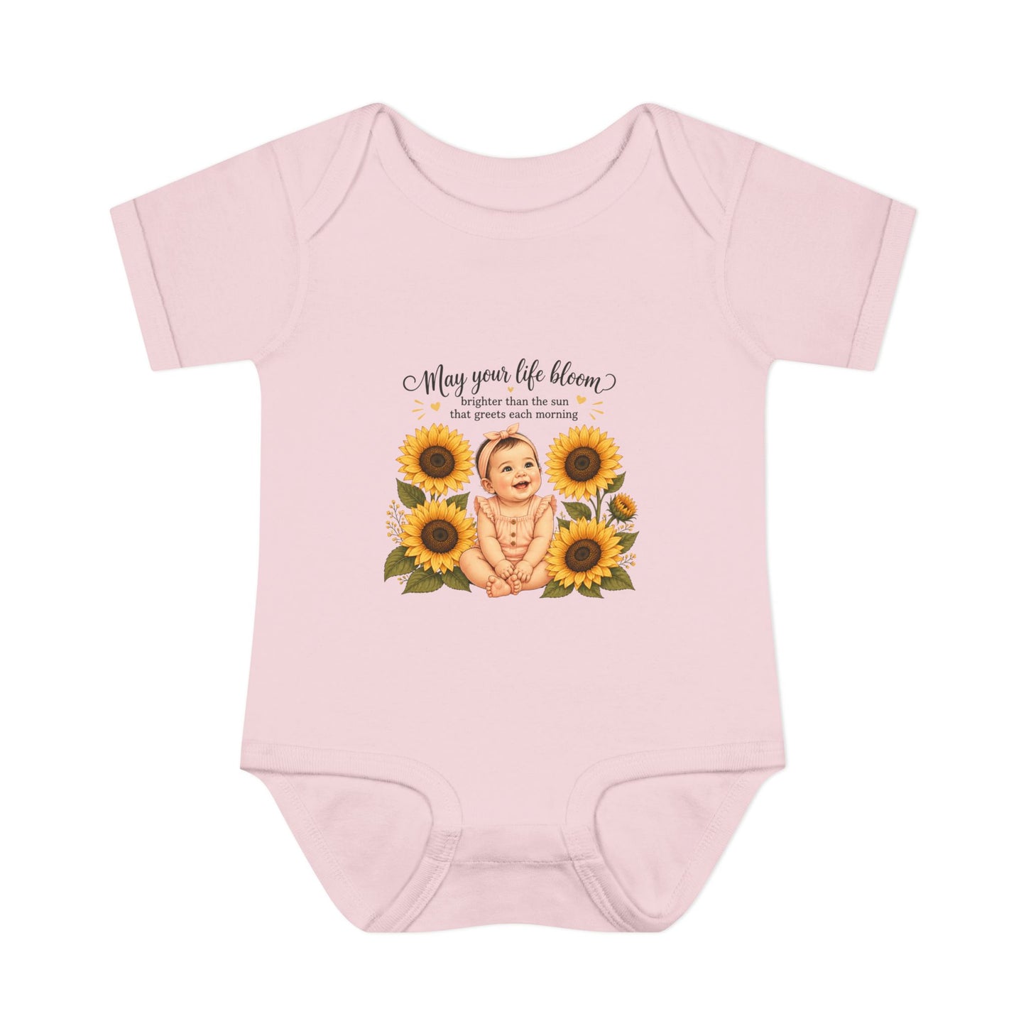 Sunflower Baby Bodysuit – "May Your Life Bloom" Infant Onesie