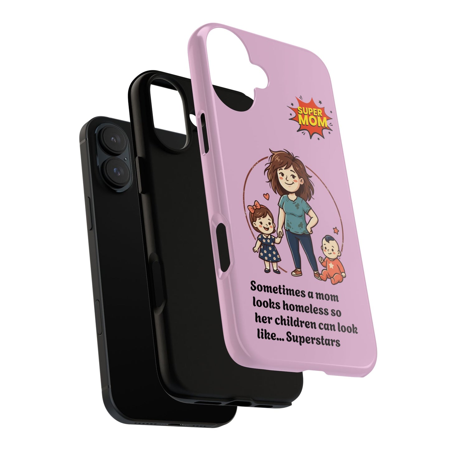 Super Mom Phone Case | Pink Phone Case, Mom Quote