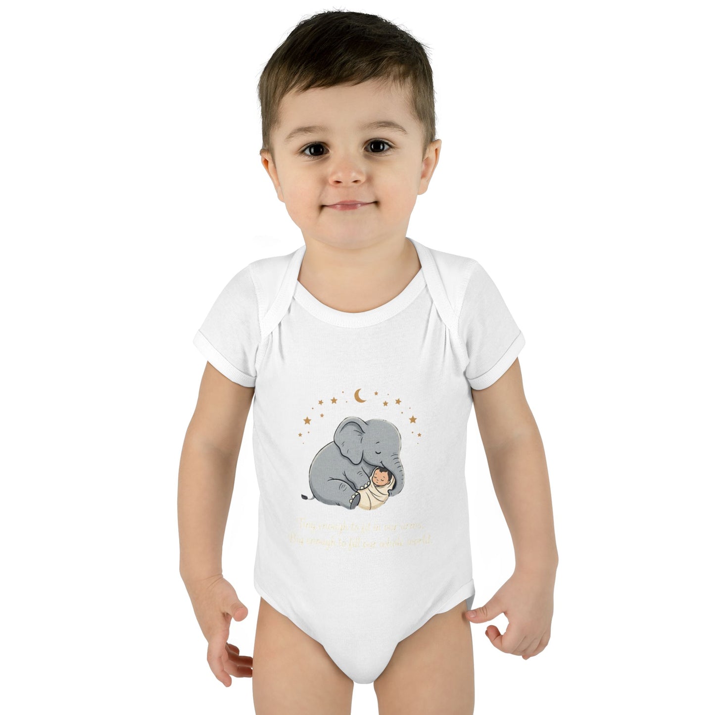 Elephant & Baby Nighttime Infant Bodysuit — Cute Nursery Sleepwear