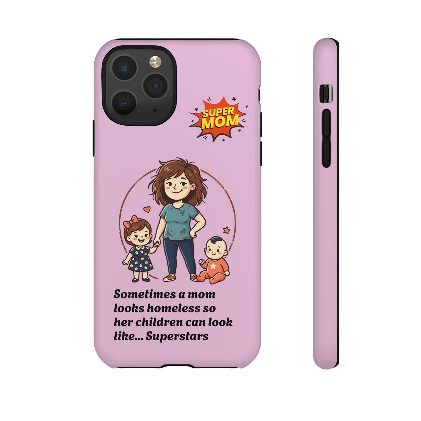Super Mom Phone Case | Pink Phone Case, Mom Quote