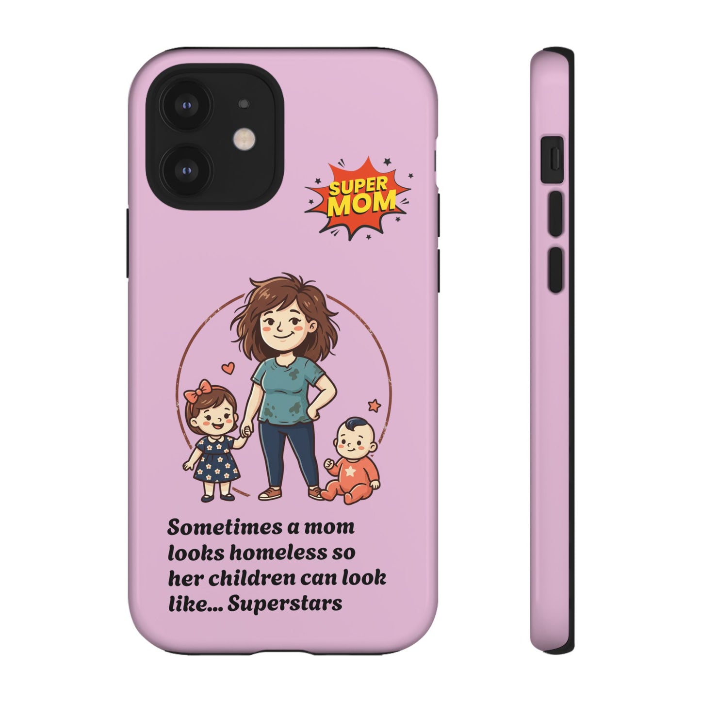 Super Mom Phone Case | Pink Phone Case, Mom Quote