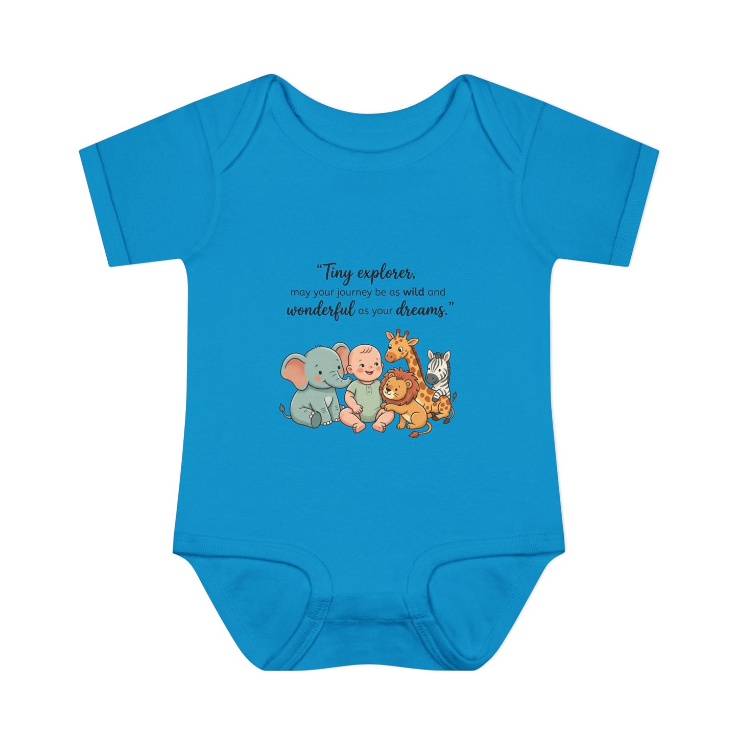 Baby Bodysuit — "Tiny Explorer" Cute Animal Nursery Onesie