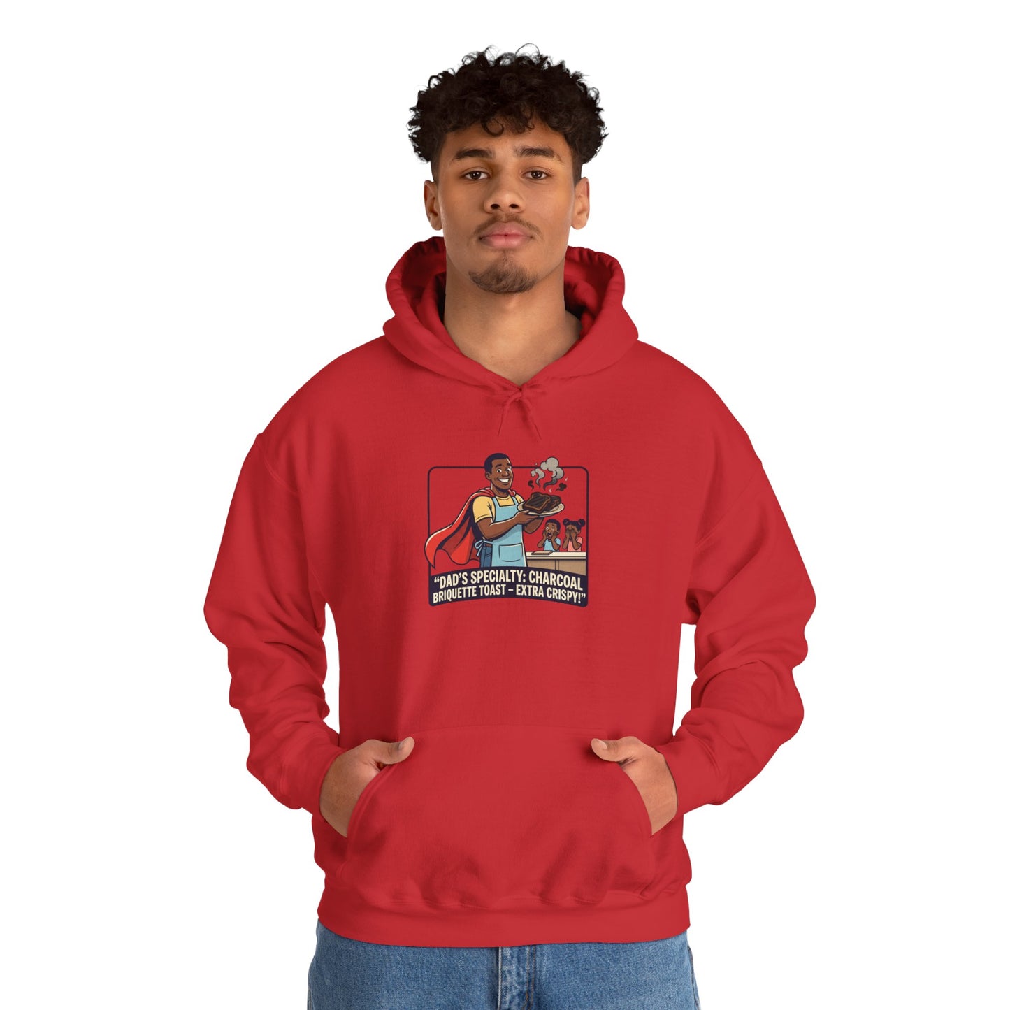 Hoodie — 'Dad's Specialty Charcoal Grilled Toast' Retro BBQ Chef Graphic