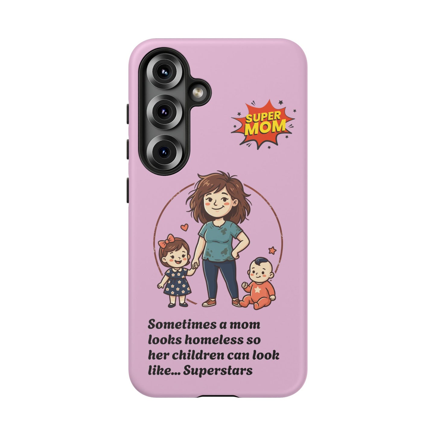 Super Mom Phone Case | Pink Phone Case, Mom Quote