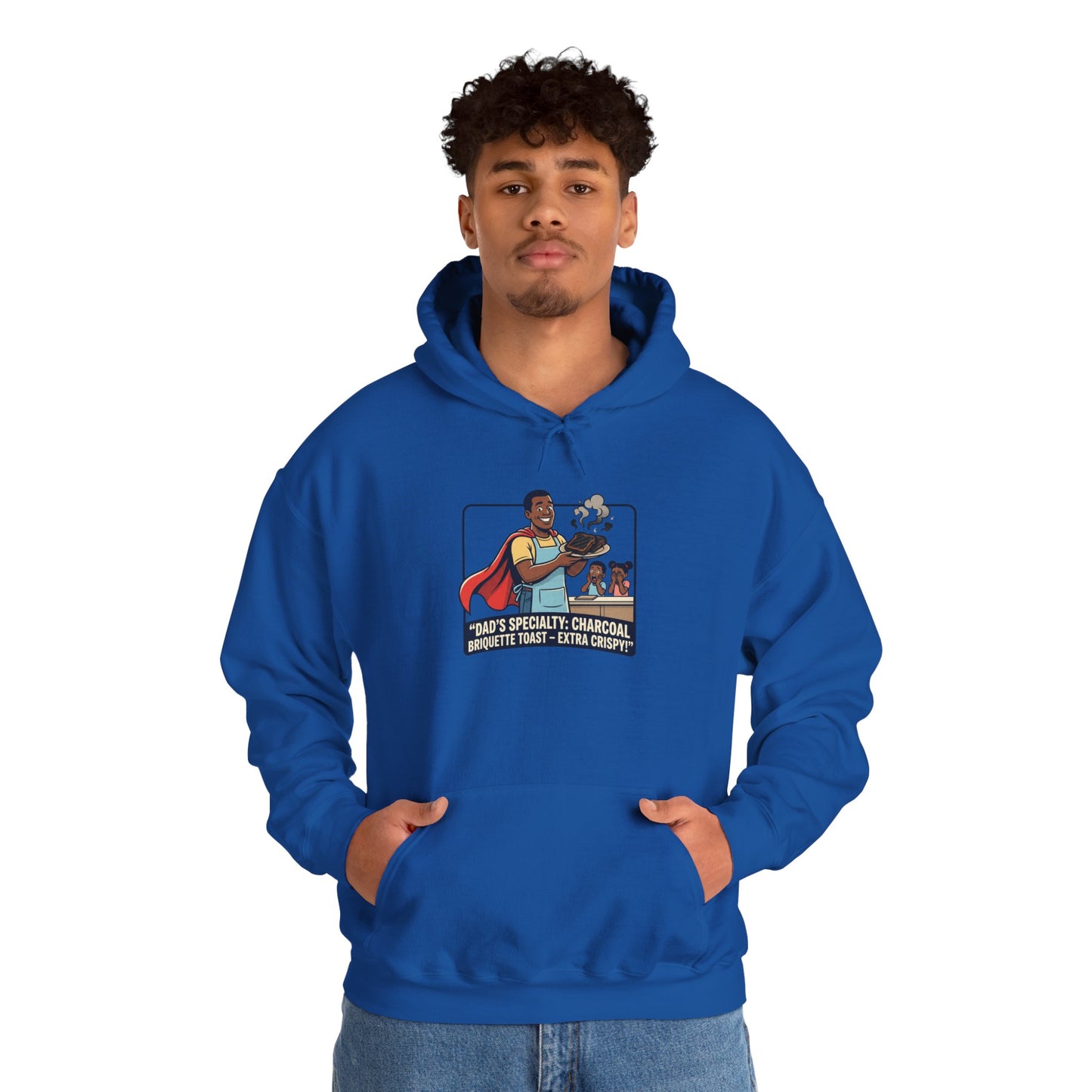 Hoodie — 'Dad's Specialty Charcoal Grilled Toast' Retro BBQ Chef Graphic
