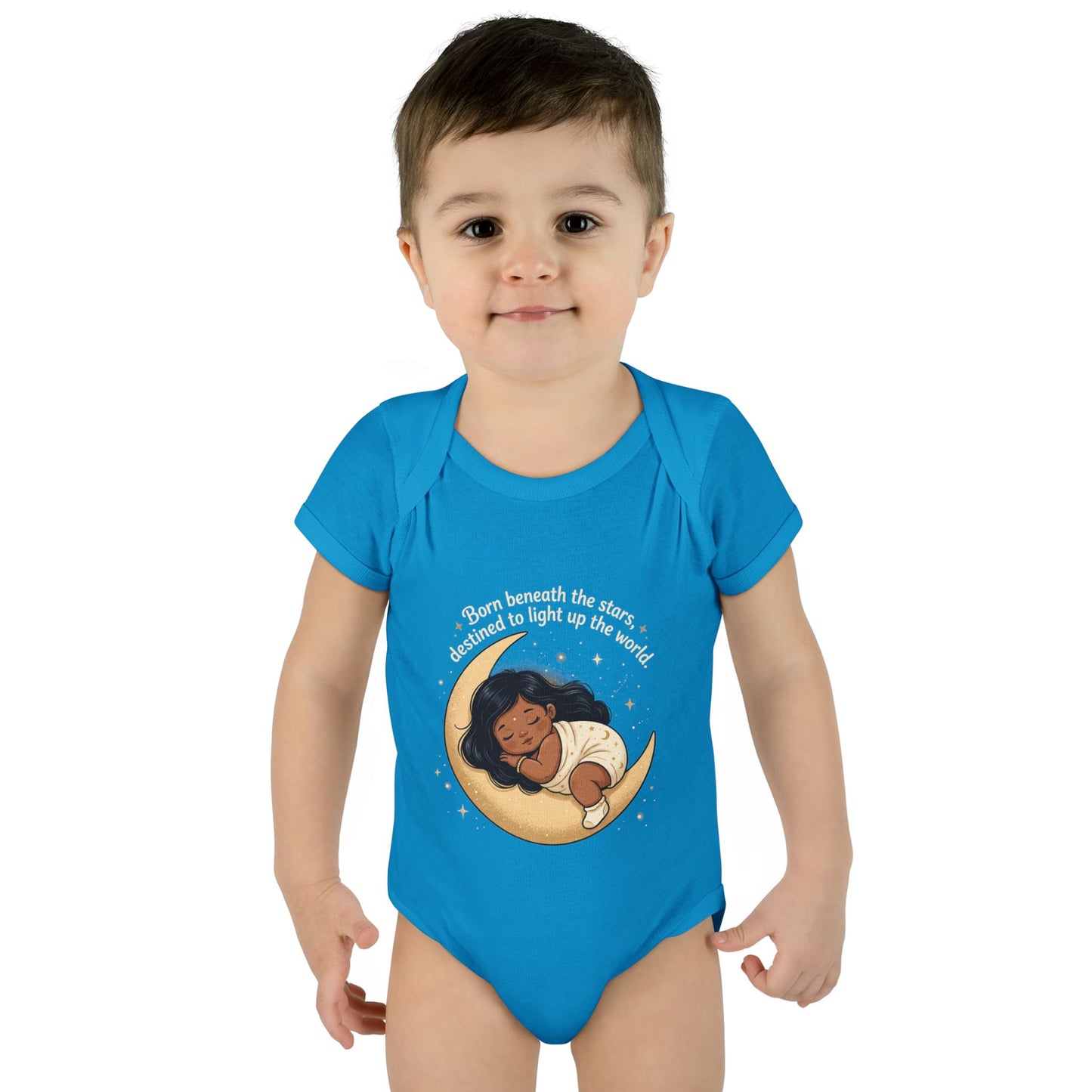 Newborn Moon Baby Bodysuit — "Born Beneath the Stars" Infant Onesie