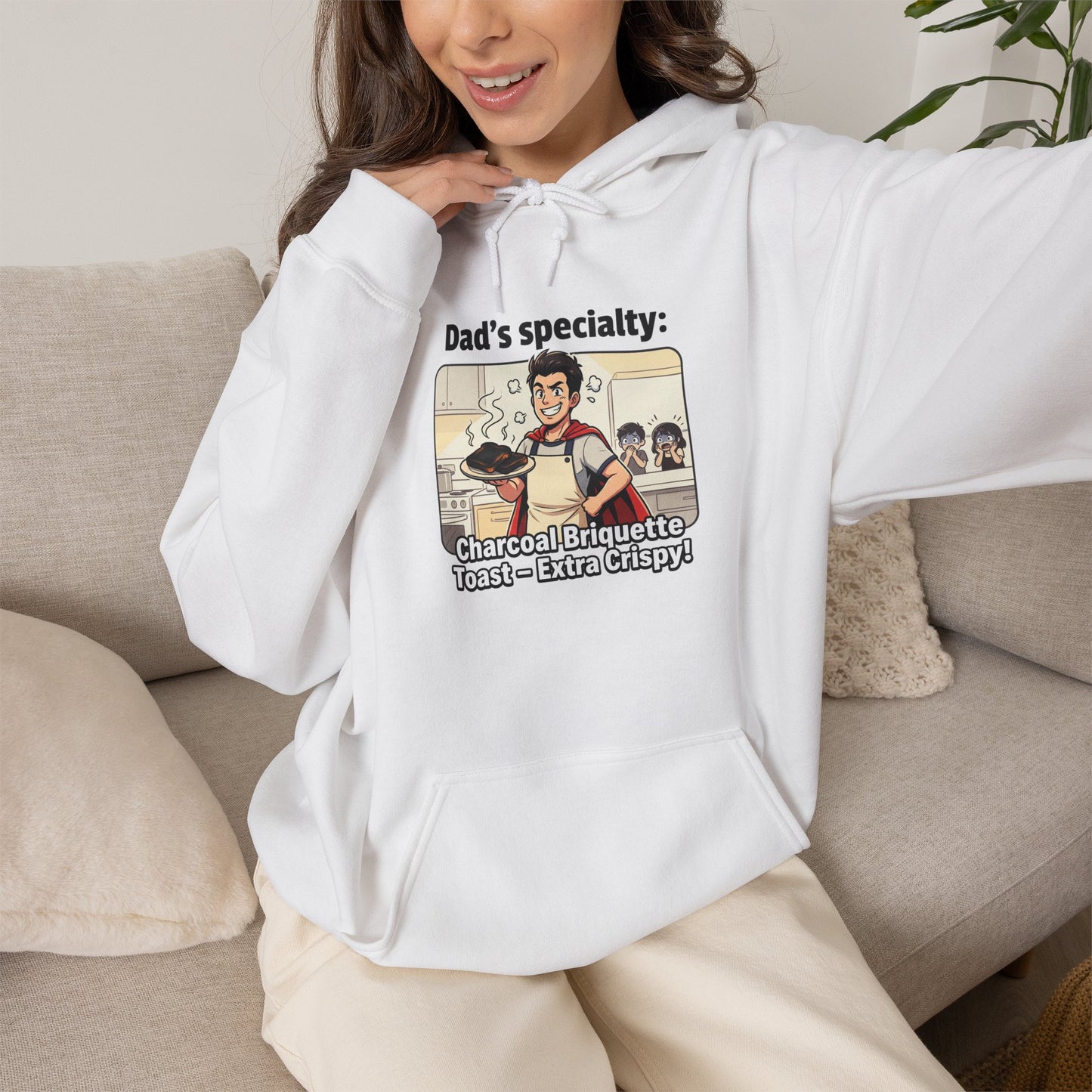 Dad’s Specialty: Charcoal Grilling Hooded Sweatshirt — Funny BBQ Dad Gift