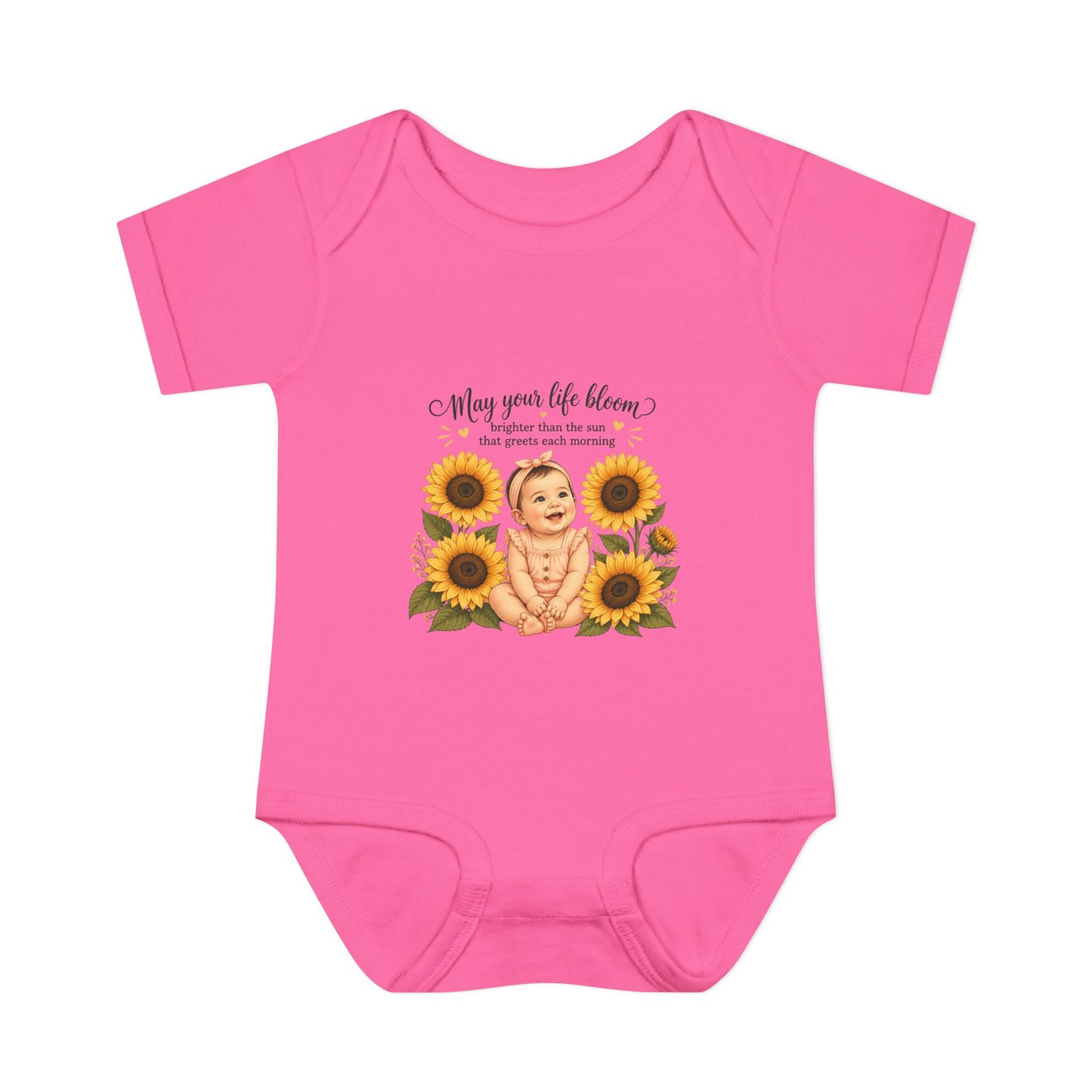Sunflower Baby Bodysuit – "May Your Life Bloom" Infant Onesie
