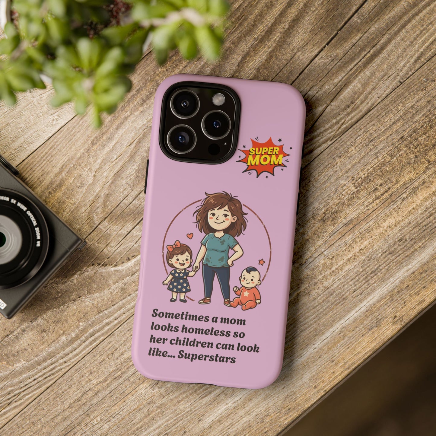 Super Mom Phone Case | Pink Phone Case, Mom Quote