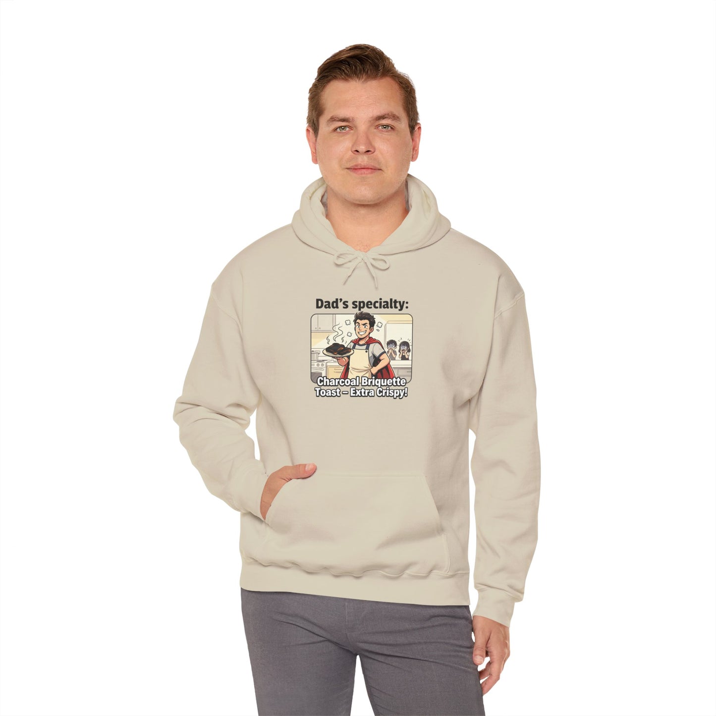Dad’s Specialty: Charcoal Grilling Hooded Sweatshirt — Funny BBQ Dad Gift