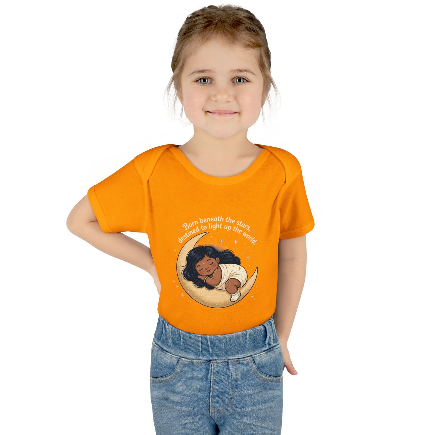 Newborn Moon Baby Bodysuit — "Born Beneath the Stars" Infant Onesie