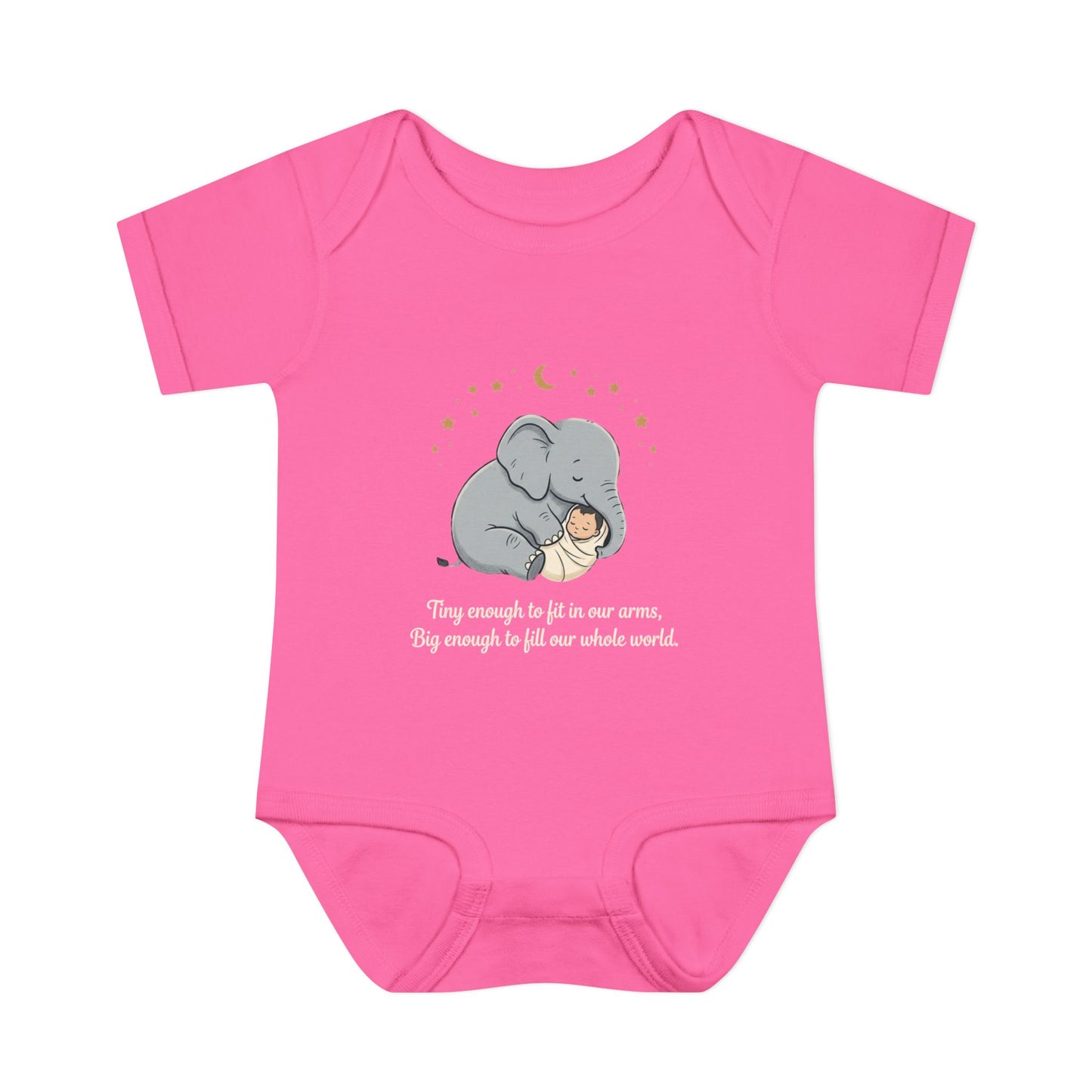 Elephant & Baby Nighttime Infant Bodysuit — Cute Nursery Sleepwear