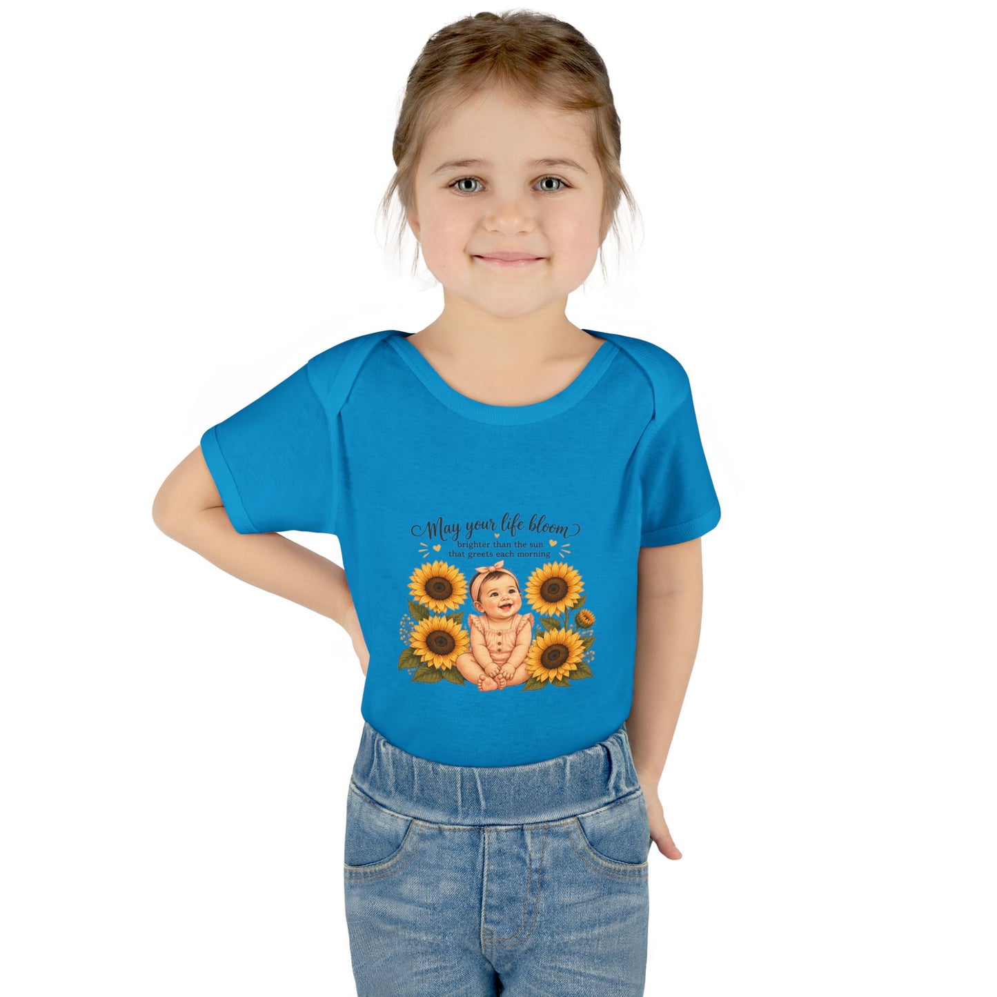 Sunflower Baby Bodysuit – "May Your Life Bloom" Infant Onesie