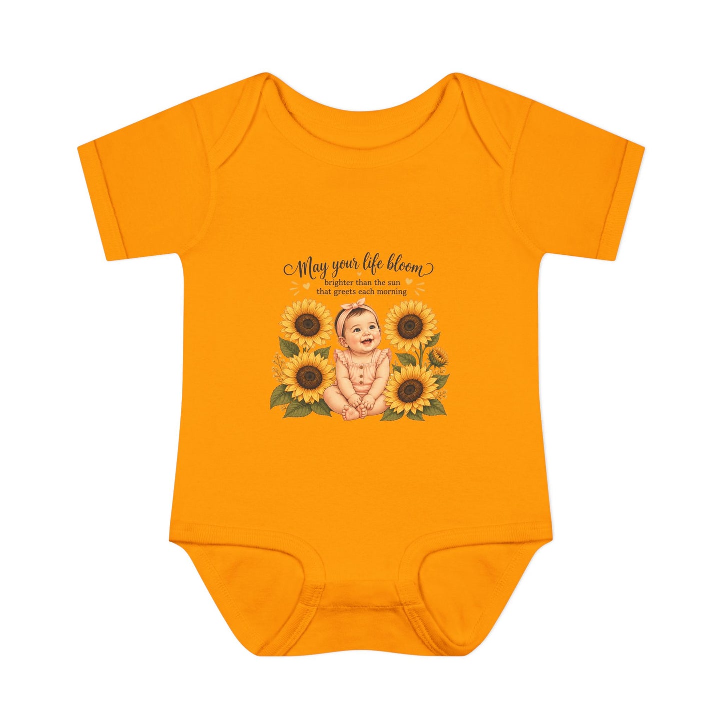 Sunflower Baby Bodysuit – "May Your Life Bloom" Infant Onesie
