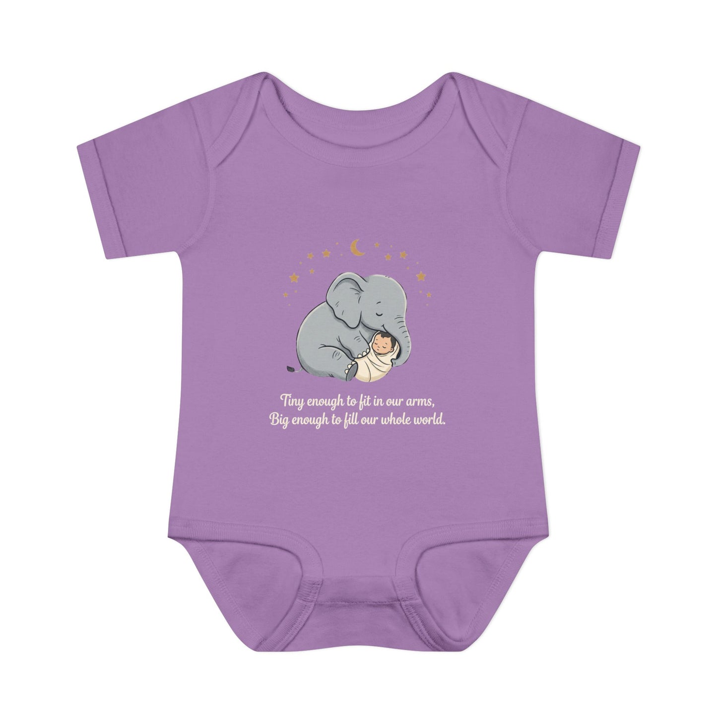 Elephant & Baby Nighttime Infant Bodysuit — Cute Nursery Sleepwear