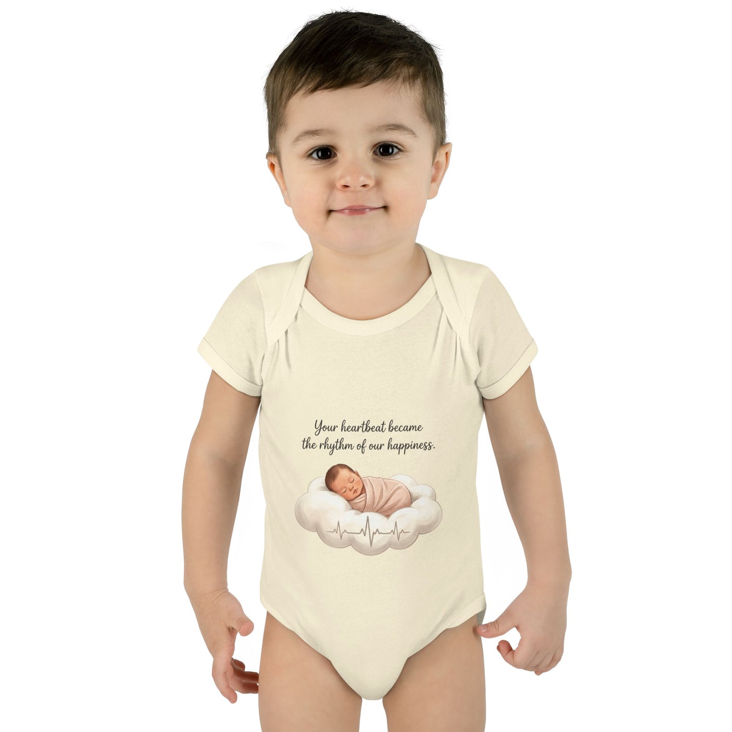 Infant Bodysuit — "Your heartbeat became the rhythm of our happiness" Newborn Baby Gift