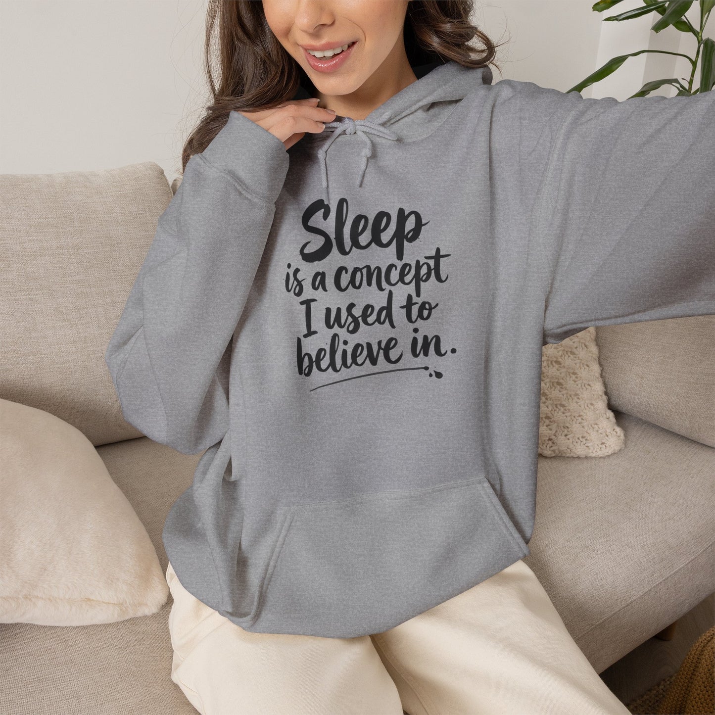 Sleep Is a Concept Hoodie – Funny Insomnia Quote Pullover