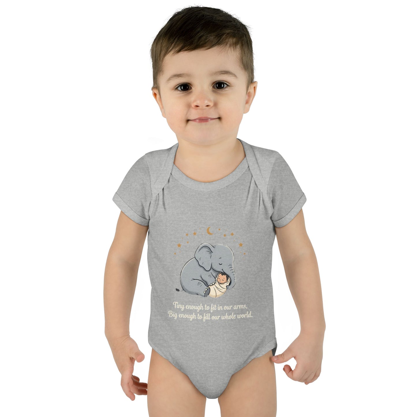 Elephant & Baby Nighttime Infant Bodysuit — Cute Nursery Sleepwear