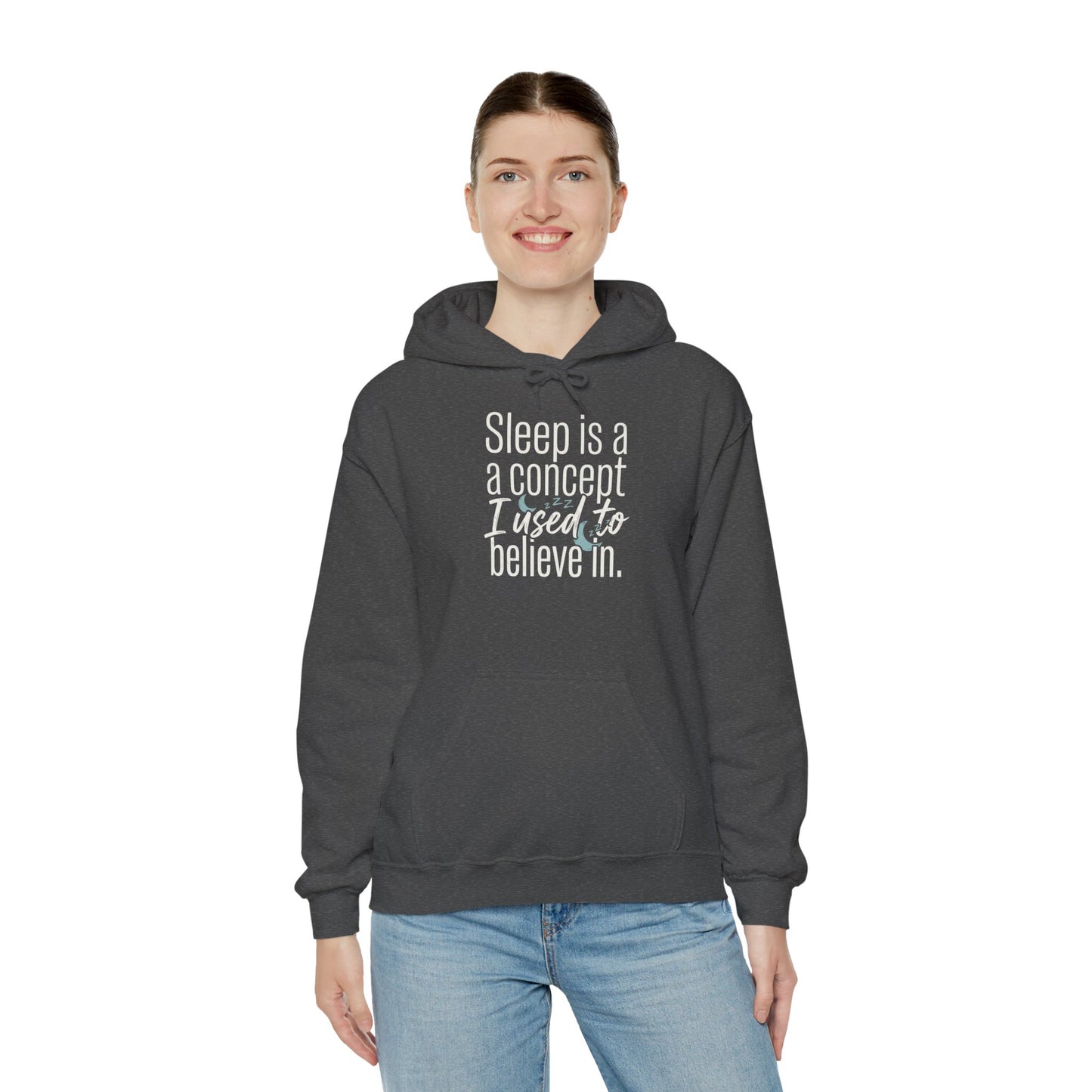Sleep Is a Concept Hoodie – Funny Insomnia Quote Pullover