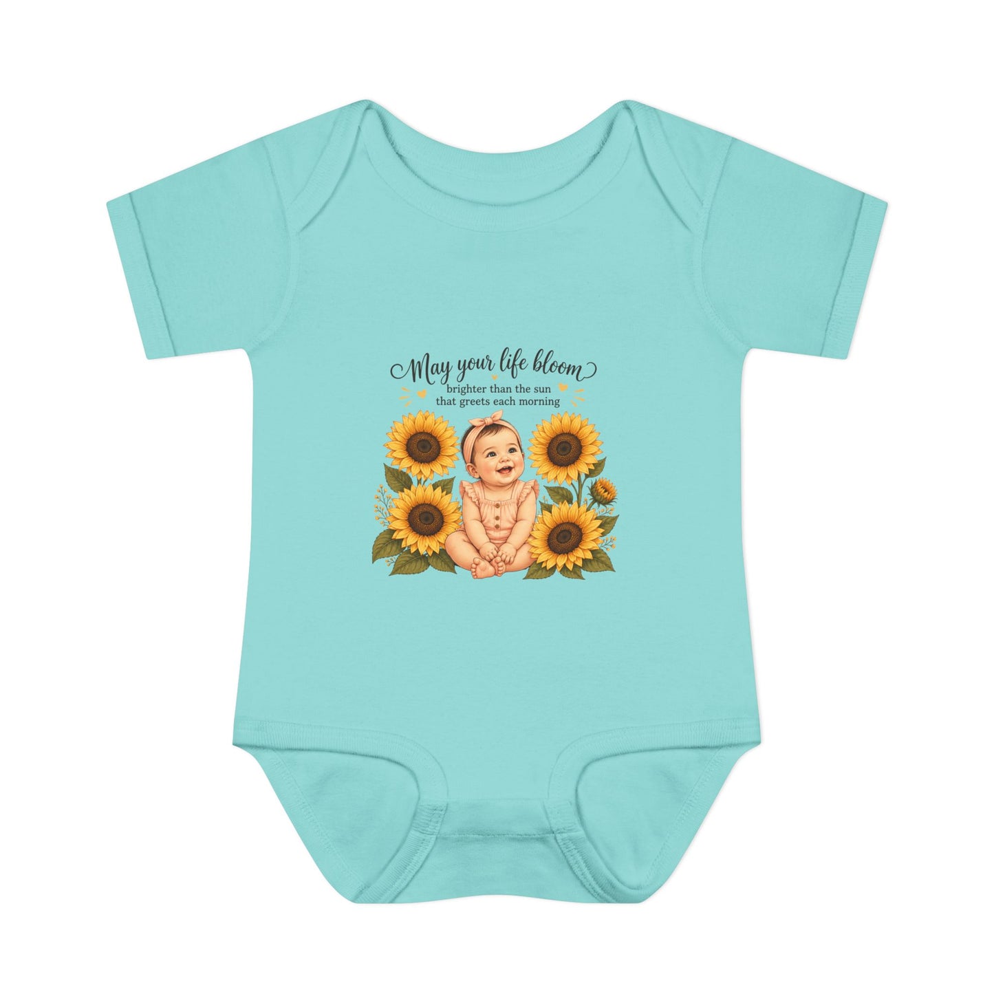 Sunflower Baby Bodysuit – "May Your Life Bloom" Infant Onesie