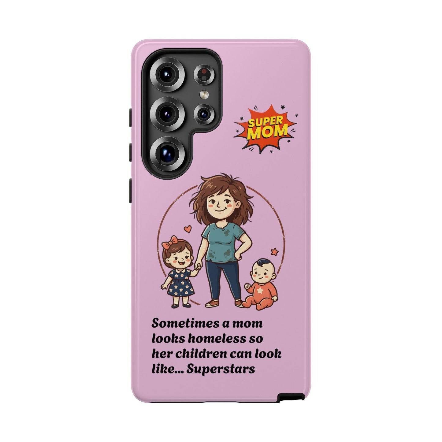 Super Mom Phone Case | Pink Phone Case, Mom Quote