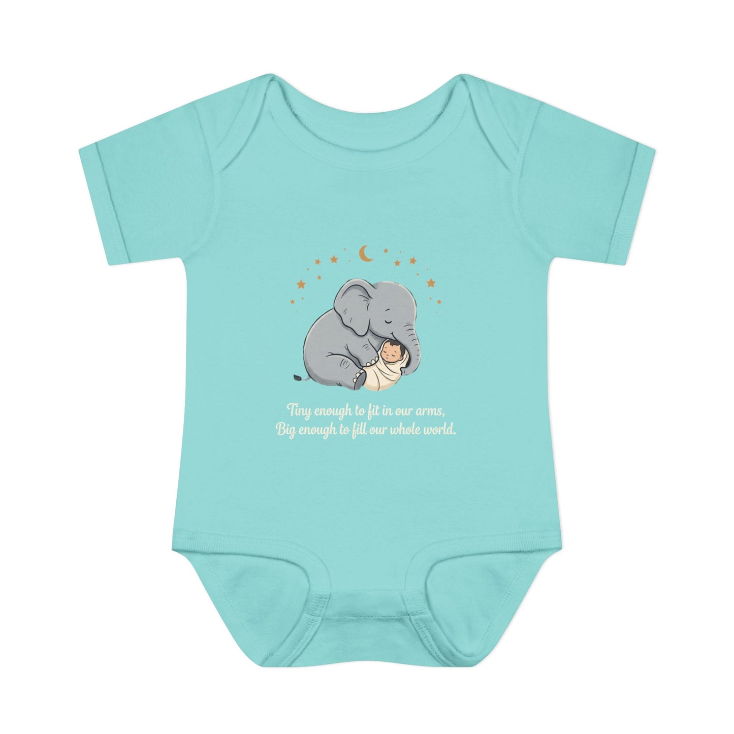 Elephant & Baby Nighttime Infant Bodysuit — Cute Nursery Sleepwear