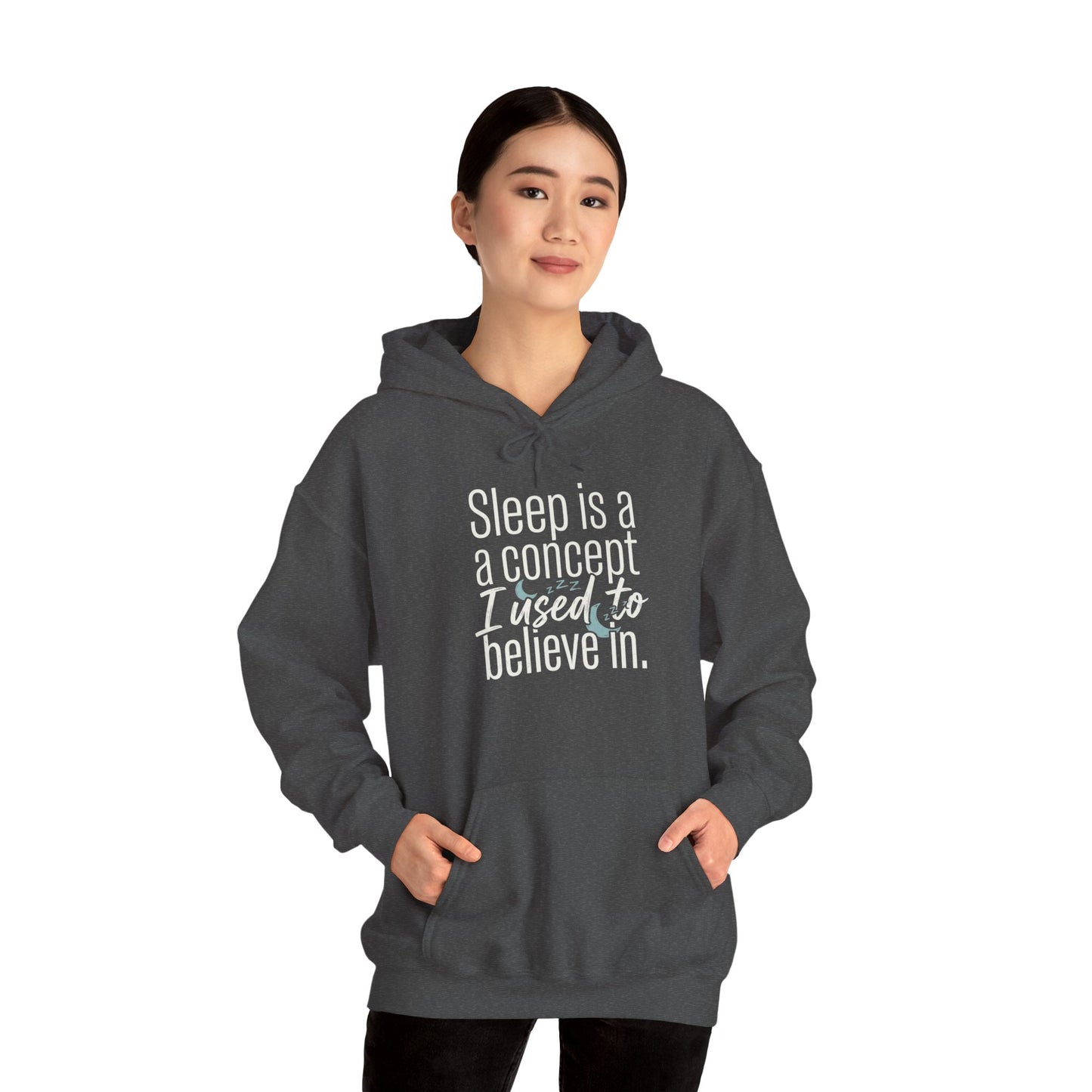 Sleep Is a Concept Hoodie – Funny Insomnia Quote Pullover
