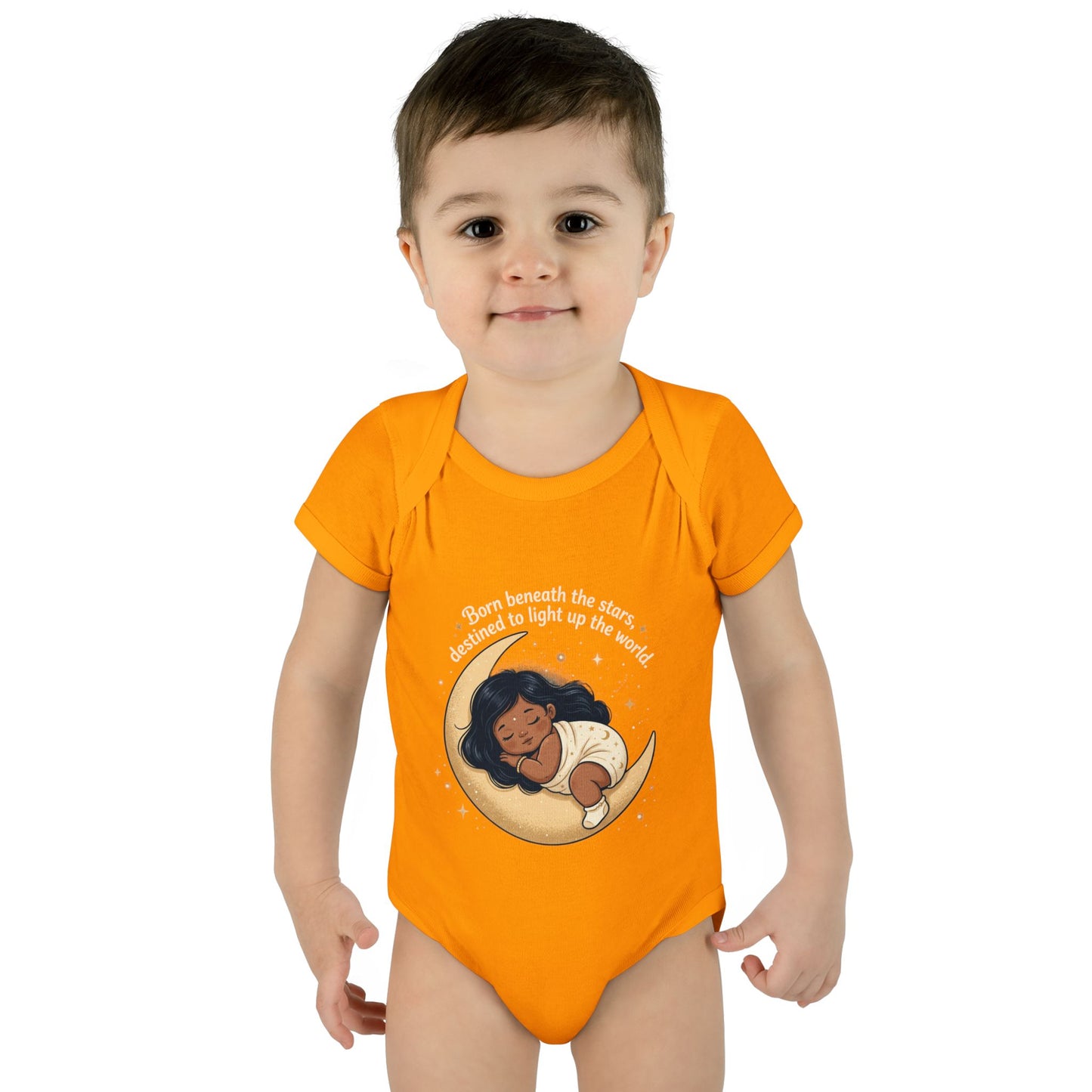 Newborn Moon Baby Bodysuit — "Born Beneath the Stars" Infant Onesie