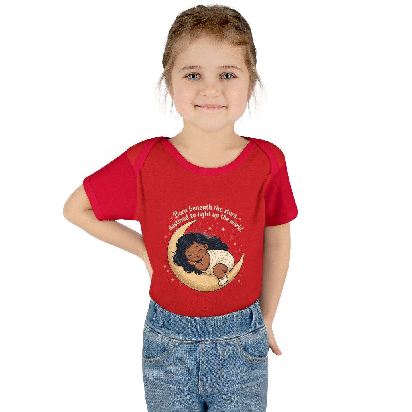 Newborn Moon Baby Bodysuit — "Born Beneath the Stars" Infant Onesie