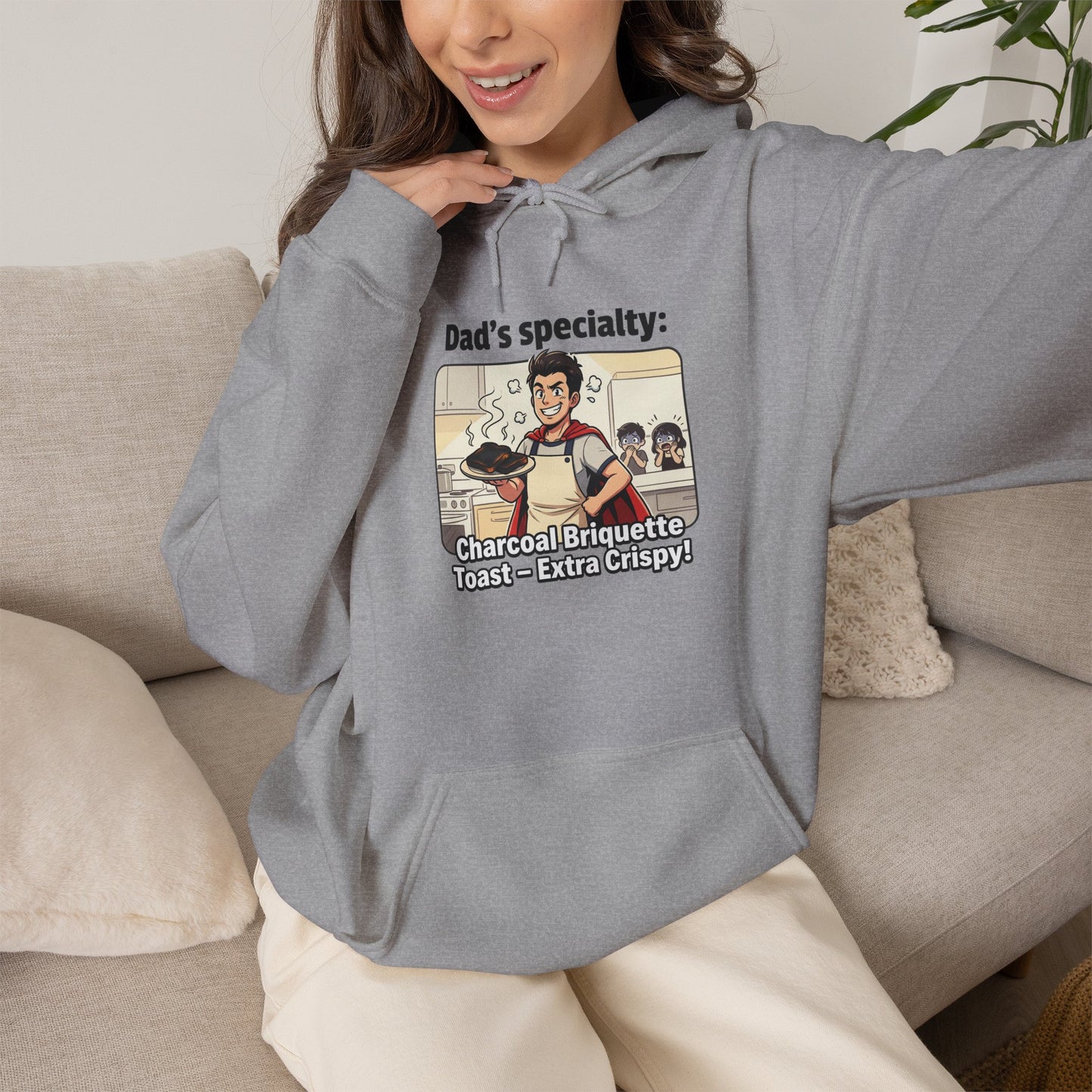 Dad’s Specialty: Charcoal Grilling Hooded Sweatshirt — Funny BBQ Dad Gift