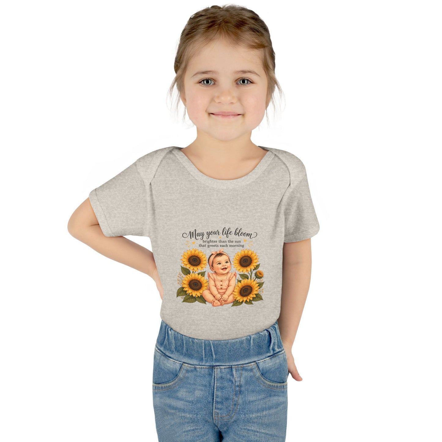 Sunflower Baby Bodysuit – "May Your Life Bloom" Infant Onesie
