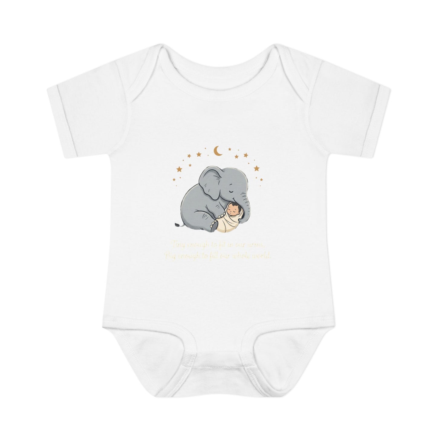 Elephant & Baby Nighttime Infant Bodysuit — Cute Nursery Sleepwear