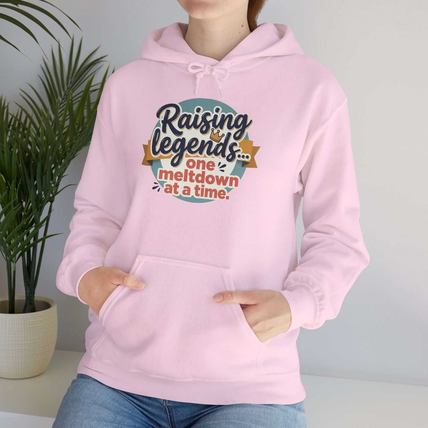 Hoodie — "Raising Legends... one meltdown at a time" Retro Parenthood Sweatshirt