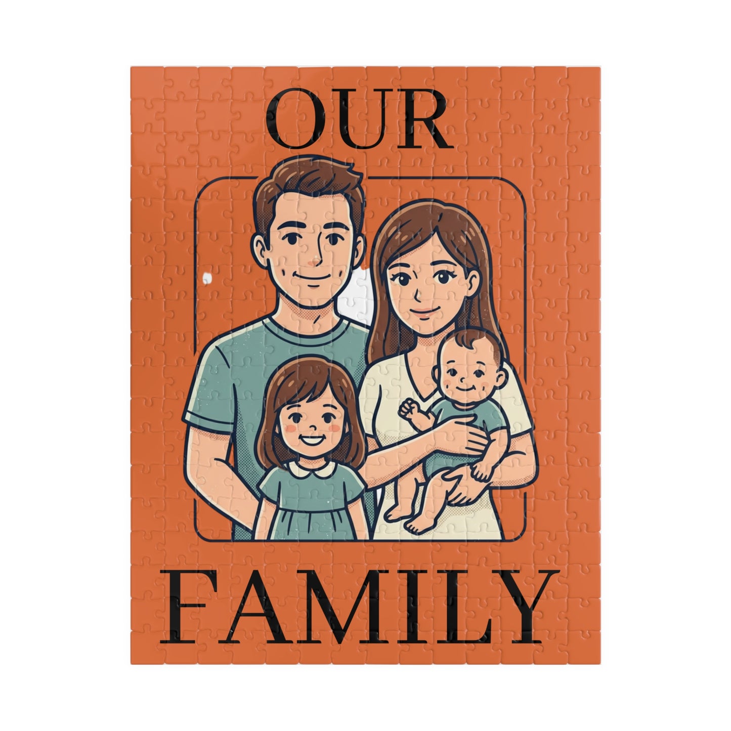 Family Portrait Puzzle – “Our Family” Personalized Jigsaw (110–1014 pcs)