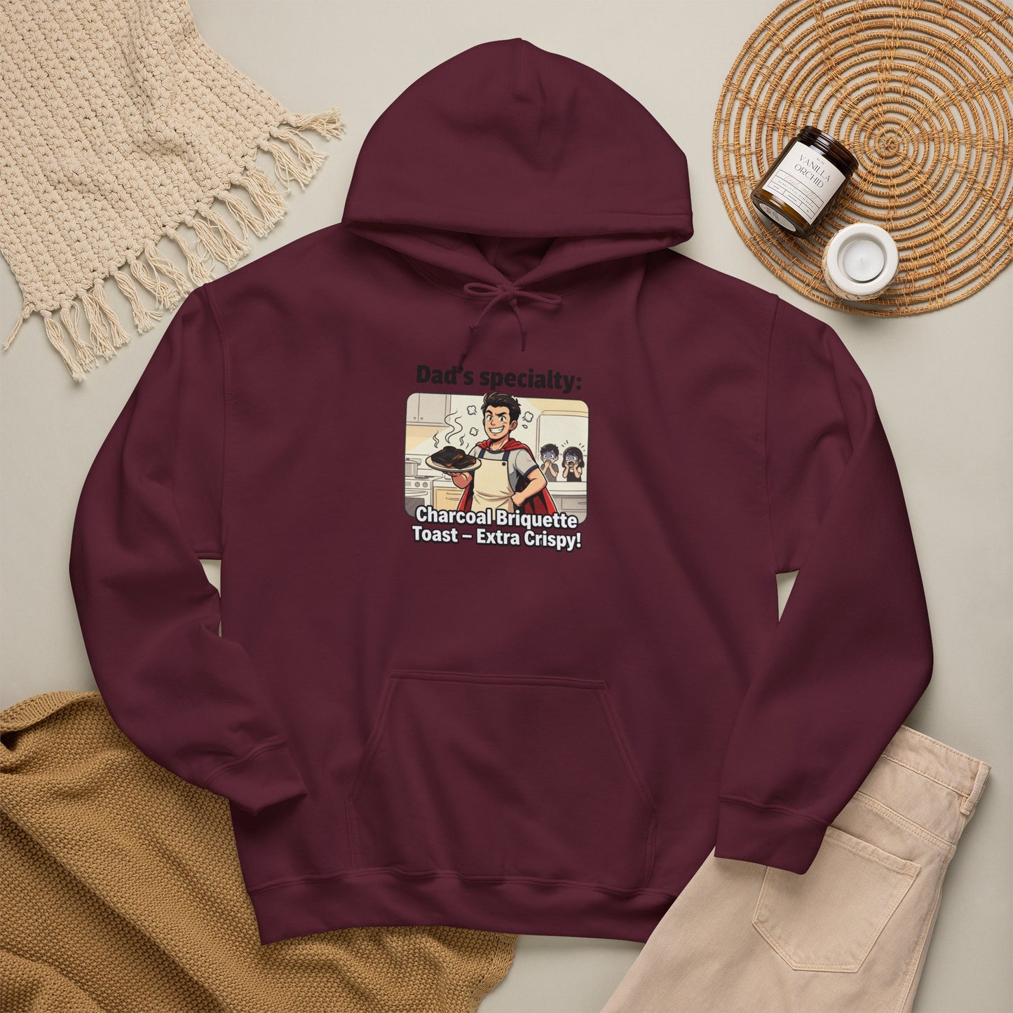 Dad’s Specialty: Charcoal Grilling Hooded Sweatshirt — Funny BBQ Dad Gift